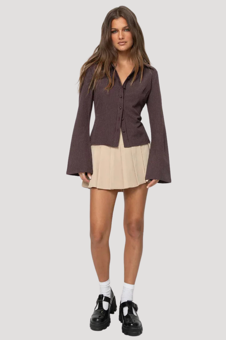 Vlorii™ – Retro Style Top with Button Placket