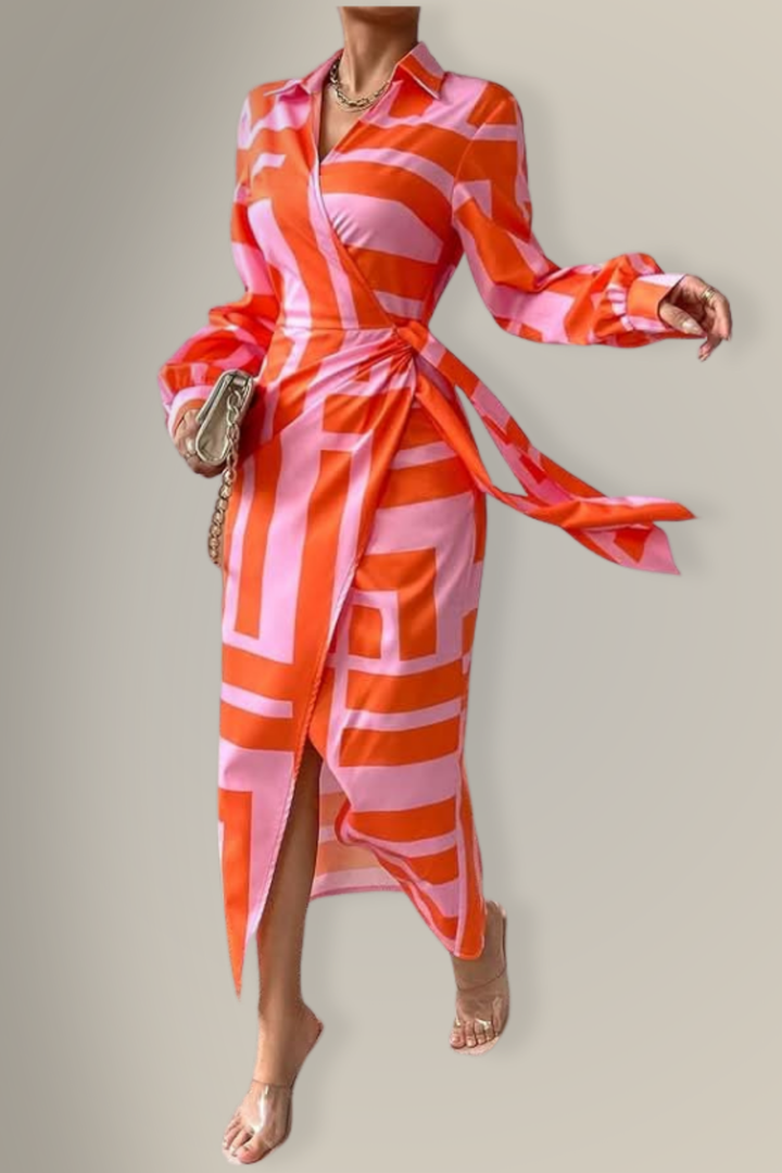 Vlorii™ | Wrap Dress with Print