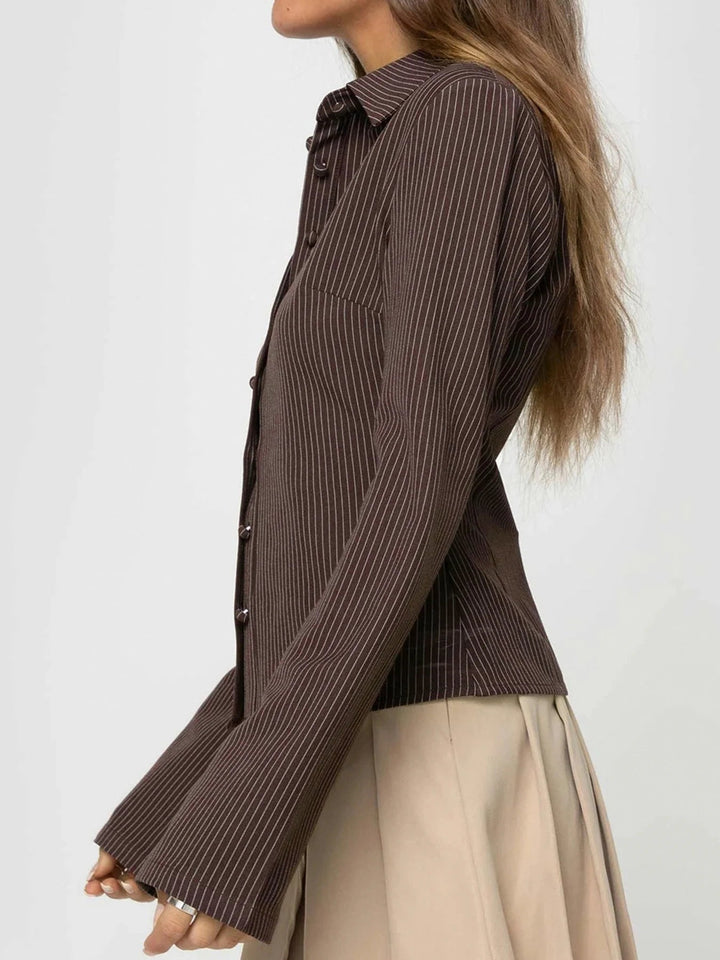 Vlorii™ – Retro Style Top with Button Placket