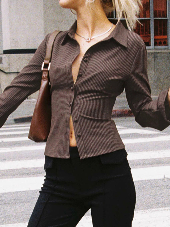 Vlorii™ – Retro Style Top with Button Placket