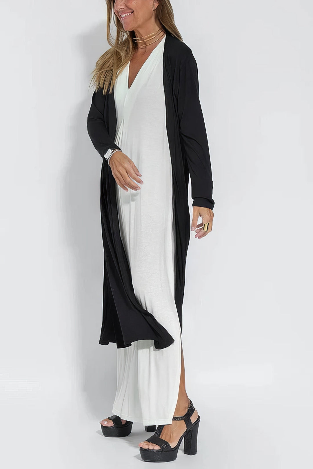 MONROE - Elegant Long Dress + Matching Cardigan FREE GIFT - YOUR ESSENCE