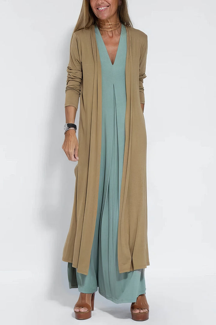MONROE - Elegant Long Dress + Matching Cardigan FREE GIFT - YOUR ESSENCE